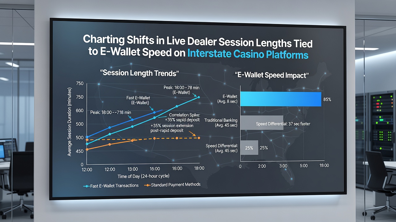 Graph illustrating e-wallet transaction speed impact on live dealer engagement times