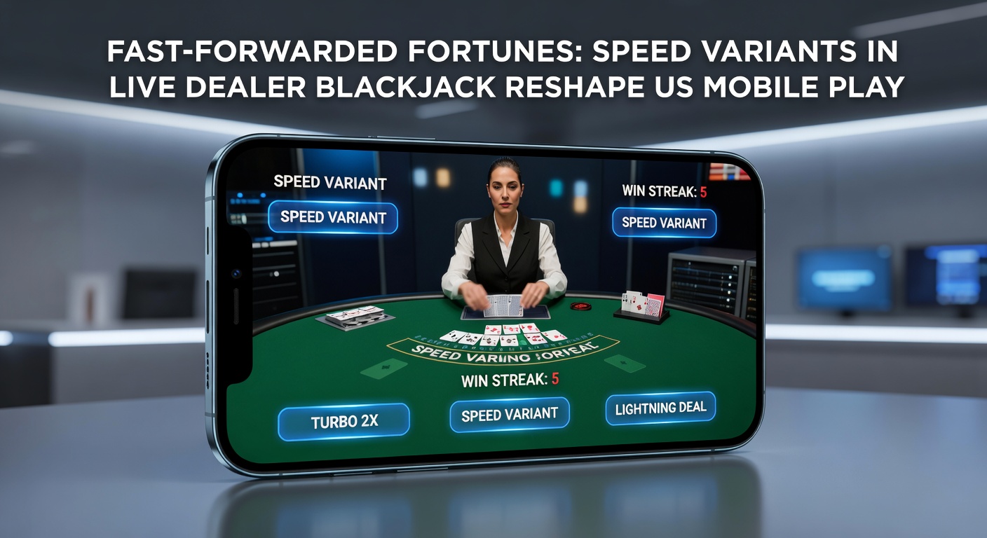 Mobile player swiping through a high-speed blackjack hand, dealer visible in split-screen view with rapid card animations