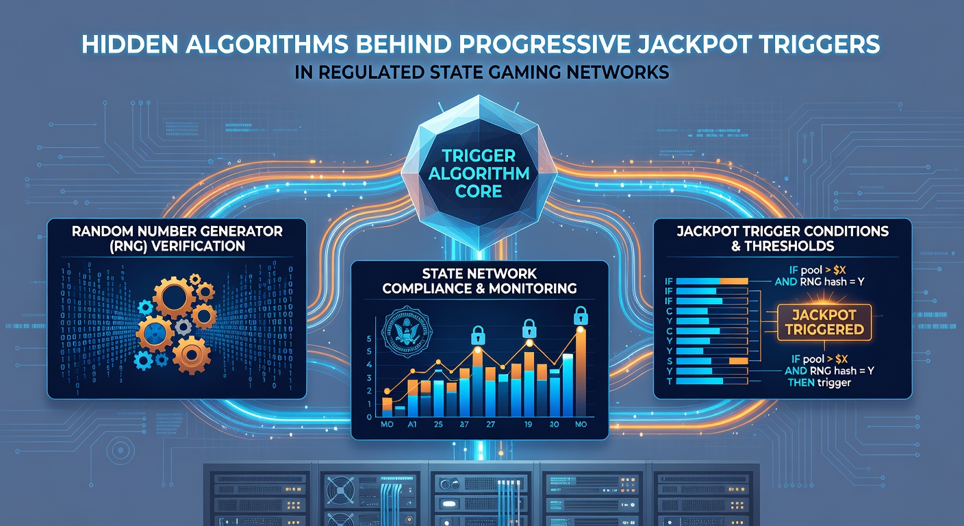 Technical diagram of RNG certification process and jackpot trigger logic used in state gaming networks