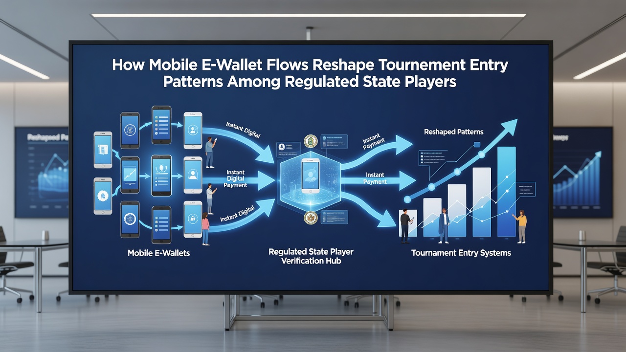 Analytics dashboard showing e-wallet transaction volumes and tournament entry heat maps for regulated state markets