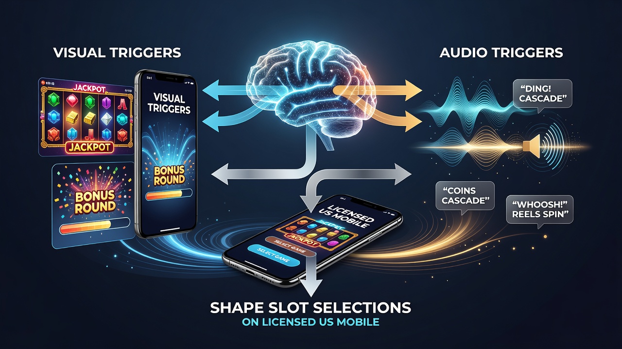 Close-up view of audio waveform overlays combined with slot reel animations on a smartphone display