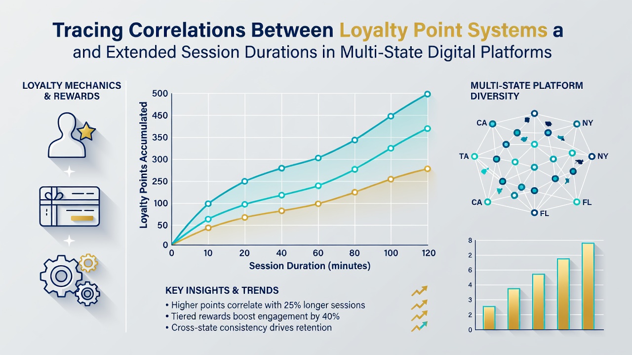 Player engagement analytics showing session duration trends linked to loyalty tiers in digital gaming